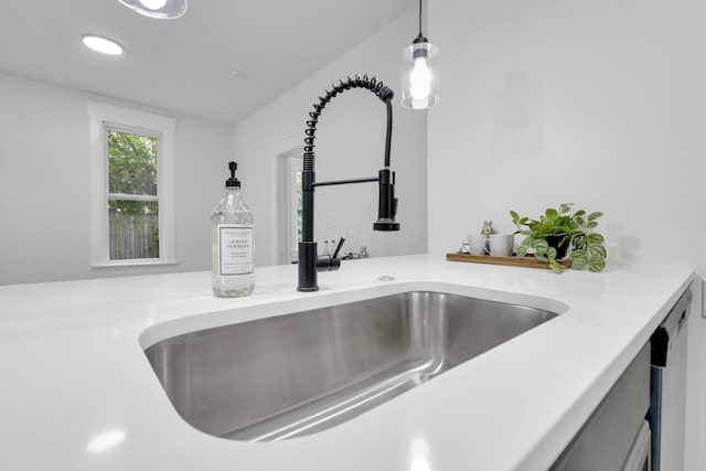 638 E 6th Ave, Lancaster, OH 43130 - kitchen view of hanging light fixtures and light countertops