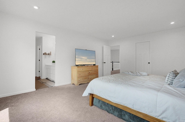 120 Heron Ave, Pataskala, OH 43062 - carpeted bedroom featuring recessed lighting and ensuite bathroom