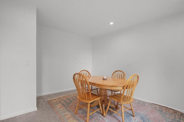 120 Heron Ave, Pataskala, OH 43062 - dining space featuring carpet floors and recessed lighting