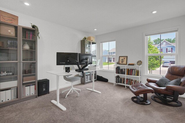 120 Heron Ave, Pataskala, OH 43062 - carpeted home office with healthy amount of natural light and recessed lighting