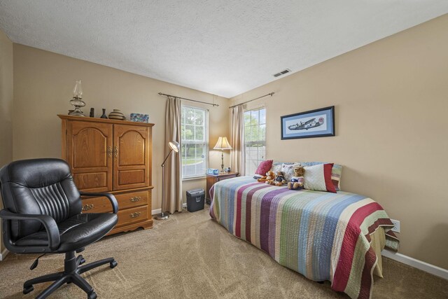 305 Pointe Pl Unit 12, Westerville, OH 43082 - bedroom featuring light carpet, baseboards, and a textured ceiling