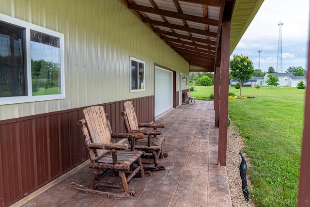 4091 Township Road 21, Marengo, OH 43334 - view of patio featuring a garage