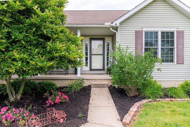 4091 Township Road 21, Marengo, OH 43334 - view of exterior entry with a porch and a shingled roof
