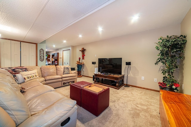 4091 Township Road 21, Marengo, OH 43334 - living area with light carpet, baseboards, and recessed lighting