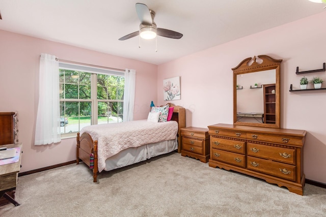 2461 Abbey Knoll Dr, Lewis Center, OH 43035 - bedroom featuring light colored carpet and ceiling fan