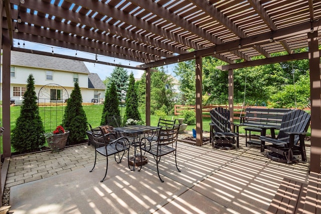 2461 Abbey Knoll Dr, Lewis Center, OH 43035 - view of patio featuring outdoor dining area and a pergola