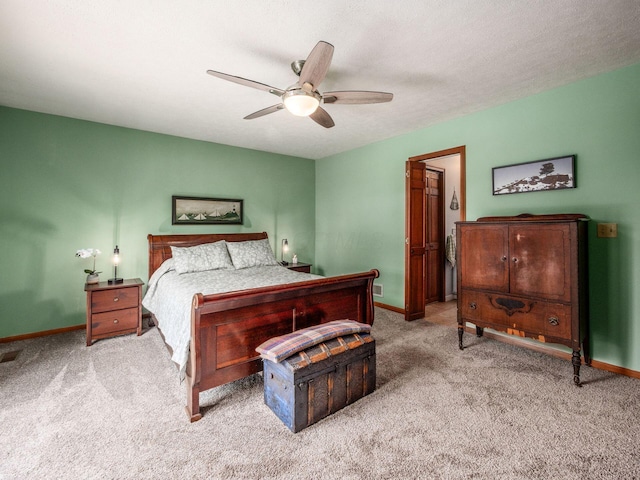 8120 Morgan Rd, West Jefferson, OH 43162 - carpeted bedroom with baseboards and ceiling fan