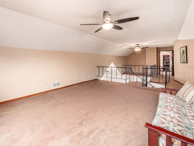 8120 Morgan Rd, West Jefferson, OH 43162 - bonus room with carpet flooring, ceiling fan, and vaulted ceiling