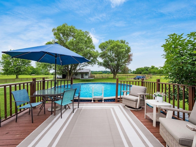 8120 Morgan Rd, West Jefferson, OH 43162 - view of pool with a deck and outdoor dining area