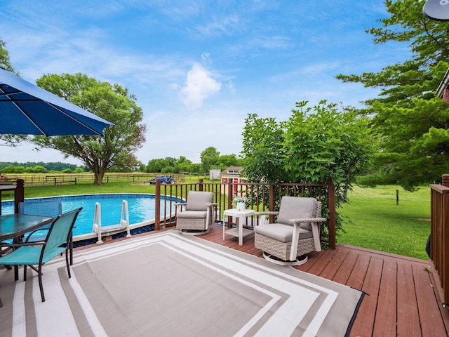 8120 Morgan Rd, West Jefferson, OH 43162 - view of pool with a wooden deck