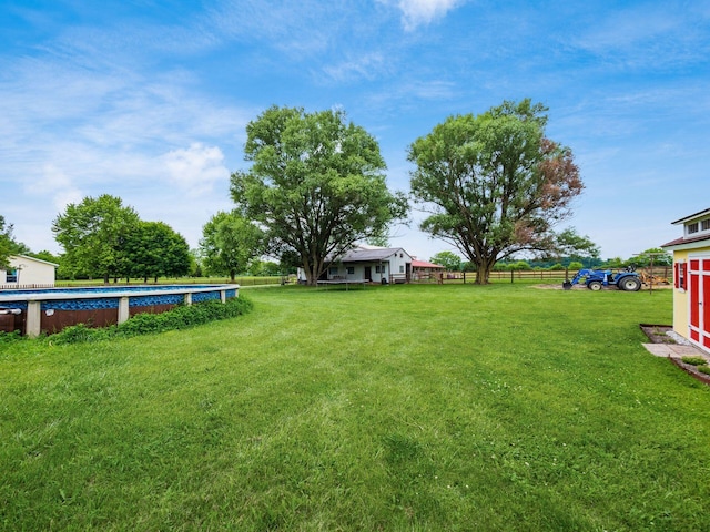 8120 Morgan Rd, West Jefferson, OH 43162 - view of grassy yard featuring a pool