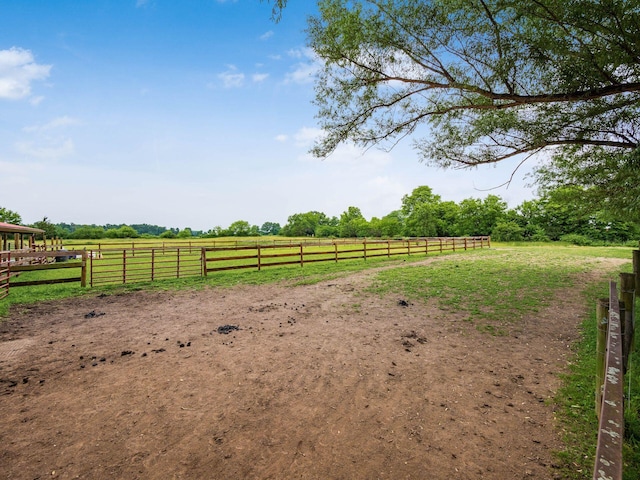 8120 Morgan Rd, West Jefferson, OH 43162 - view of yard featuring a view of countryside and an enclosed riding area