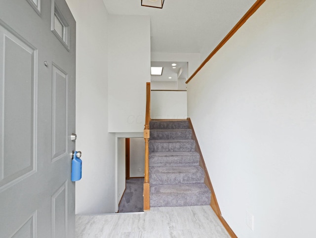 4629 Arnold Ave, Columbus, OH 43228 - stairs featuring wood finished floors