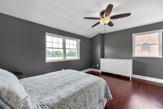 1365 Bluff Ave Unit B, Columbus, OH 43212 - bedroom featuring lofted ceiling, wood finished floors, and ceiling fan