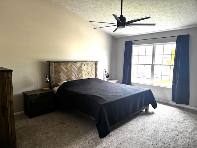 4227 Sestos Dr, Columbus, OH 43207 - carpeted bedroom featuring a textured ceiling and a ceiling fan