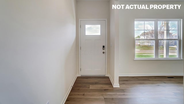 786 Sunny Vale Dr, Delaware, OH 43015 - foyer with wood finished floors and baseboards
