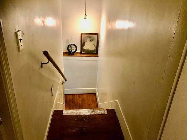 8023 County Road 30, Somerset, OH 43783 - stairway featuring baseboards and wood finished floors