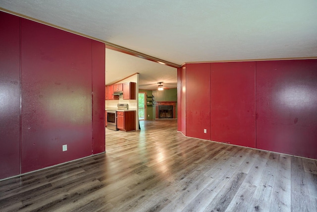4137 Dry Run Rd, Chillicothe, OH 45601 - unfurnished living room featuring light wood finished floors and a fireplace