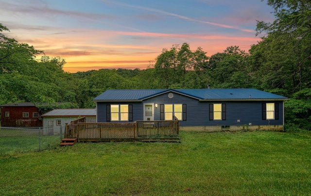 4137 Dry Run Rd, Chillicothe, OH 45601 - back of house with a metal roof and a deck