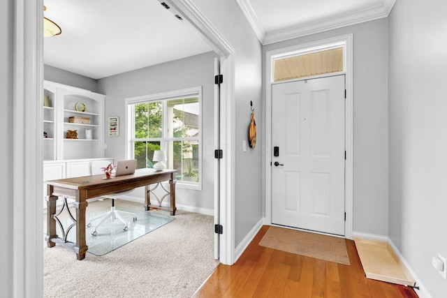 4724 Trademark Trl, Hilliard, OH 43026 - foyer entrance with baseboards, light wood-style flooring, and crown molding