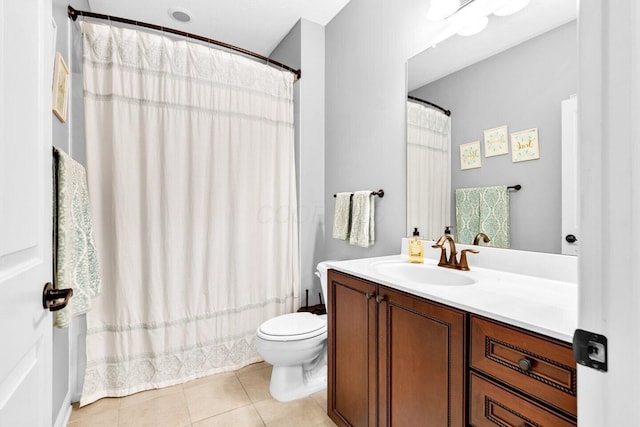4724 Trademark Trl, Hilliard, OH 43026 - full bathroom featuring vanity, tile patterned flooring, toilet, and a shower with curtain