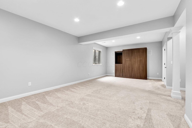 4724 Trademark Trl, Hilliard, OH 43026 - unfurnished bedroom with recessed lighting, baseboards, and light carpet