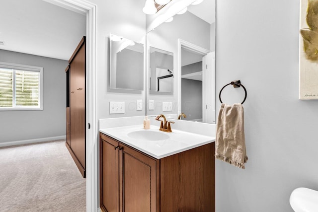 4724 Trademark Trl, Hilliard, OH 43026 - half bathroom featuring vanity, baseboards, and toilet
