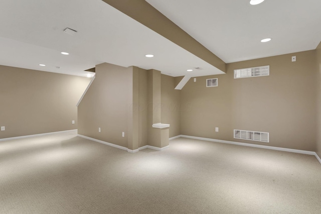 6579 Clay Ct E, Canal Winchester, OH 43110 - below grade area with light colored carpet and recessed lighting