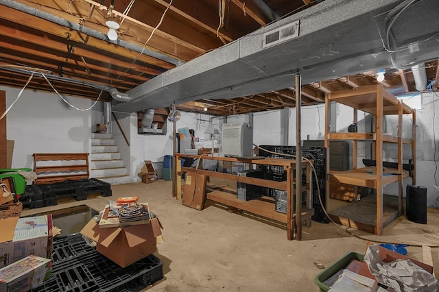 5990 Roselawn Ave, Columbus, OH 43232 - unfinished below grade area featuring stairway