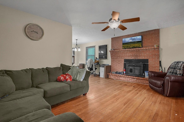 5990 Roselawn Ave, Columbus, OH 43232 - living room with light wood finished floors and ceiling fan
