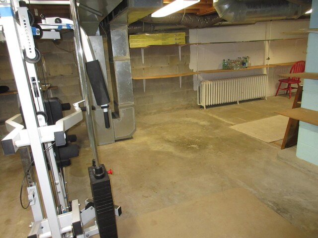 470 Beacon Rd, Newark, OH 43055 - unfinished below grade area with radiator