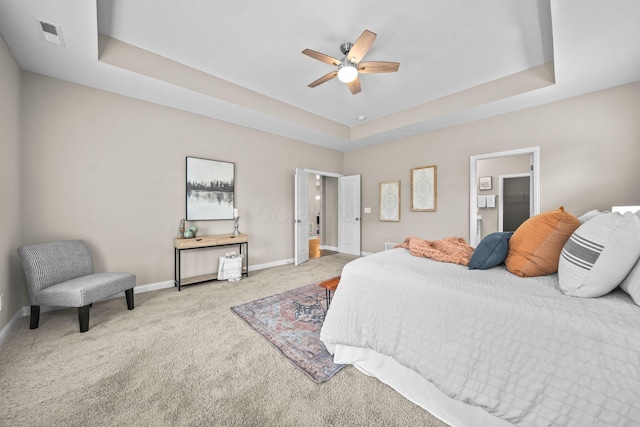 5508 Camlin Pl W Unit 48, Westerville, OH 43081 - carpeted bedroom with a tray ceiling and ceiling fan