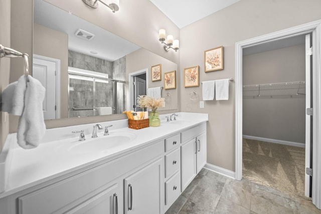 5508 Camlin Pl W Unit 48, Westerville, OH 43081 - full bath featuring a shower stall, double vanity, and a walk in closet