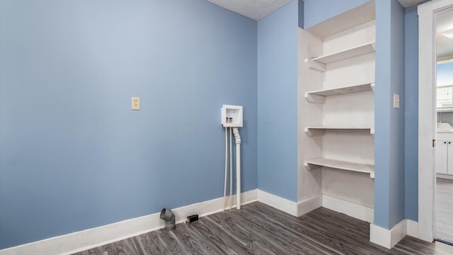 64 W Harrison St, Newark, OH 43055 - laundry area featuring dark wood finished floors and hookup for a washing machine