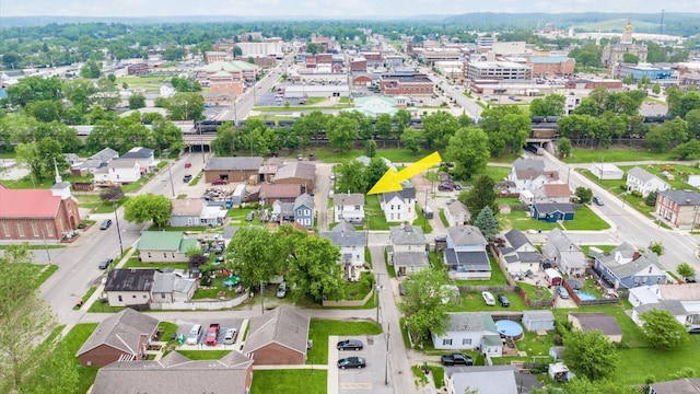 64 W Harrison St, Newark, OH 43055 - aerial overview of property's location featuring nearby suburban area