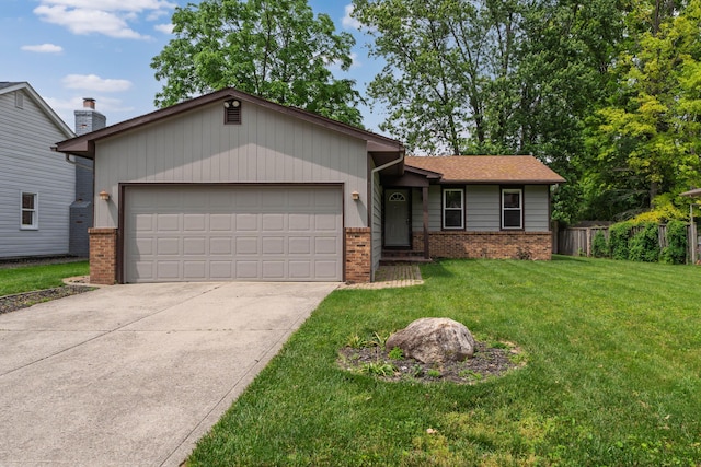 2220 Surreygate Dr, Columbus, OH 43235 - ranch-style house with brick siding, an attached garage, and concrete driveway
