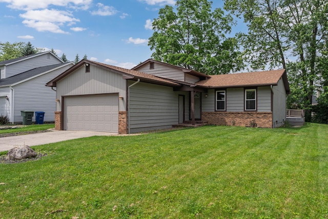 2220 Surreygate Dr, Columbus, OH 43235 - ranch-style home featuring brick siding, an attached garage, concrete driveway, and a front lawn