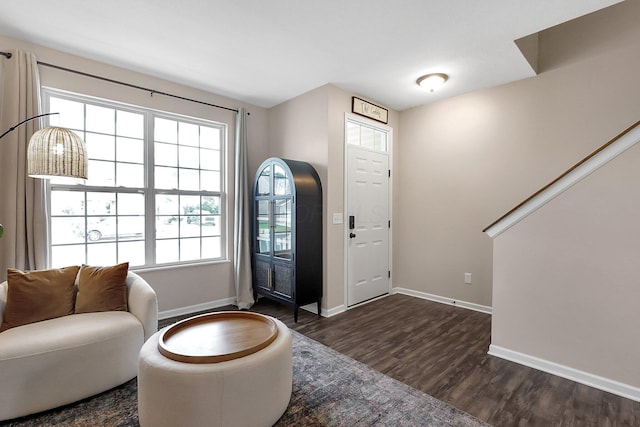 202 Rosewood Loop SW, Commercial Point, OH 43116 - foyer entrance with baseboards and dark wood-style flooring