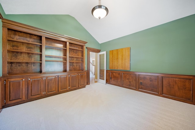 7788 Boylston Ct, Dublin, OH 43016 - carpeted spare room featuring vaulted ceiling and a wainscoted wall