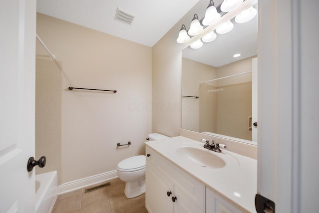 7788 Boylston Ct, Dublin, OH 43016 - full bathroom with vanity, tile patterned flooring, and  shower combination