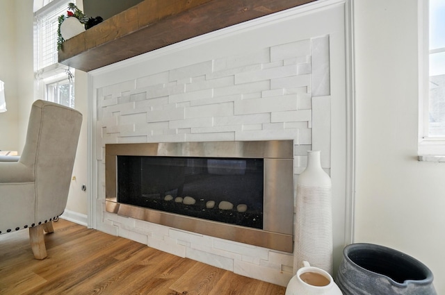 6235 Hampton Green Pl Unit 5B, Dublin, OH 43016 - detailed view of a fireplace and wood finished floors