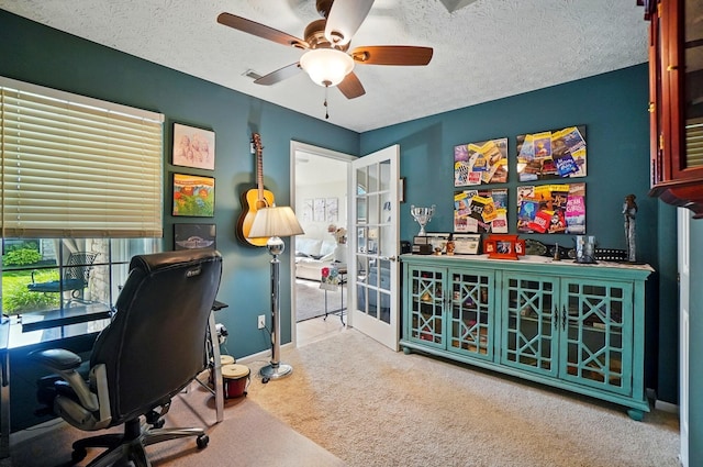 6235 Hampton Green Pl Unit 5B, Dublin, OH 43016 - carpeted office space featuring a ceiling fan and a textured ceiling