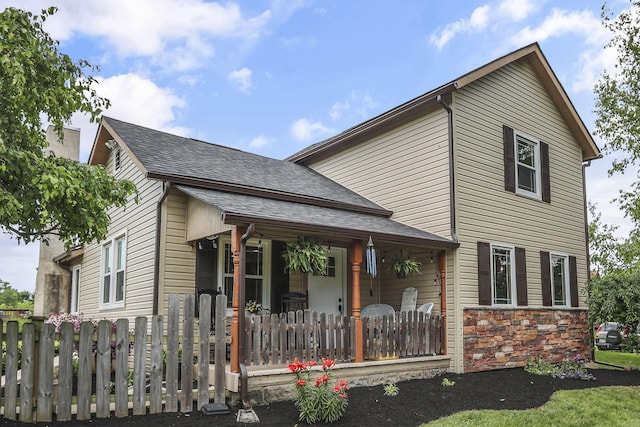 1859 State Route 257 N, Ostrander, OH 43061 - view of front facade featuring a porch and stone siding