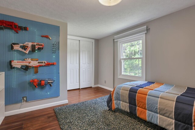 1859 State Route 257 N, Ostrander, OH 43061 - bedroom with wood finished floors, a closet, and a textured ceiling