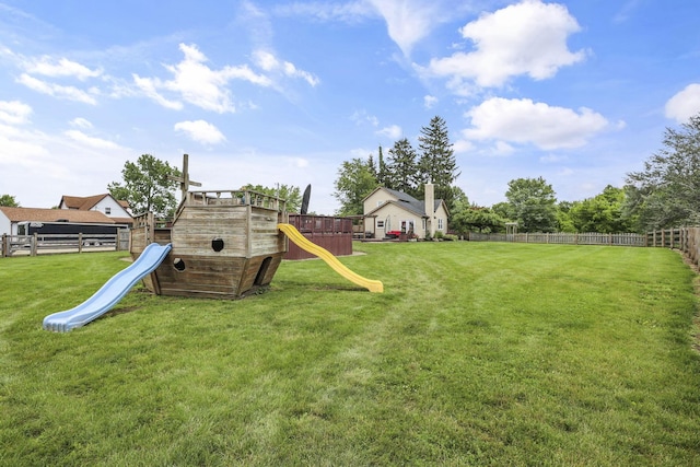 1859 State Route 257 N, Ostrander, OH 43061 - fenced backyard featuring a playground