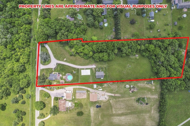 1859 State Route 257 N, Ostrander, OH 43061 - aerial view of property and surrounding area featuring property boundaries highlighted