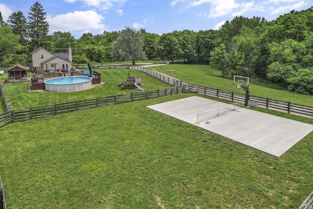 1859 State Route 257 N, Ostrander, OH 43061 - fenced backyard featuring community basketball court