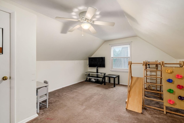 3064 Melva Ave, Columbus, OH 43224 - bonus room with carpet, lofted ceiling, and ceiling fan
