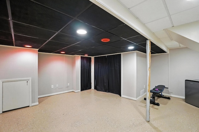 906 Linkfield Dr, Columbus, OH 43085 - finished below grade area featuring recessed lighting and a paneled ceiling