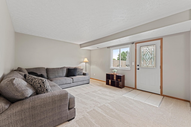 3550 Whisper Creek Dr, Columbus, OH 43231 - living room with carpet and a textured ceiling